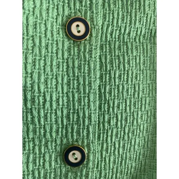 Brooks Brothers Fleece Girls 16 Green Textured Dress Classic Derby