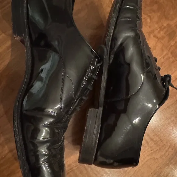 Brooks Brothers Vintage Black Patent Leather Oxford Tuxedo Shoes