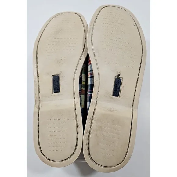 Brooks Brothers&quot;346&quot; ~Men's Size 11.5 D~ Plaid Print Boat Shoes MULTICOLOR.