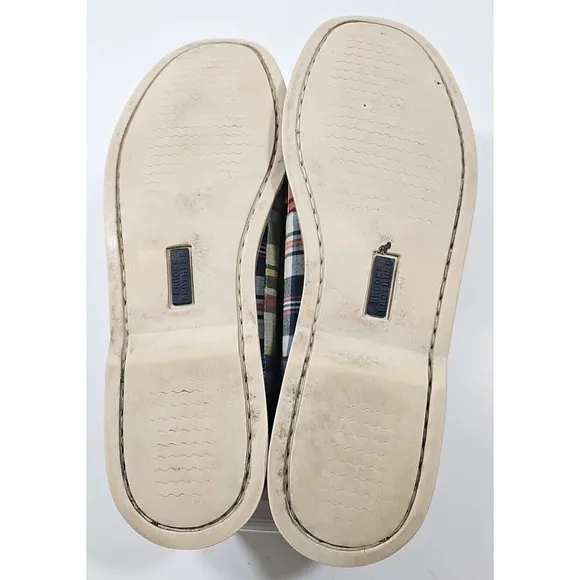 Brooks Brothers&quot;346&quot; ~Men's Size 11.5 D~ Plaid Print Boat Shoes MULTICOLOR.