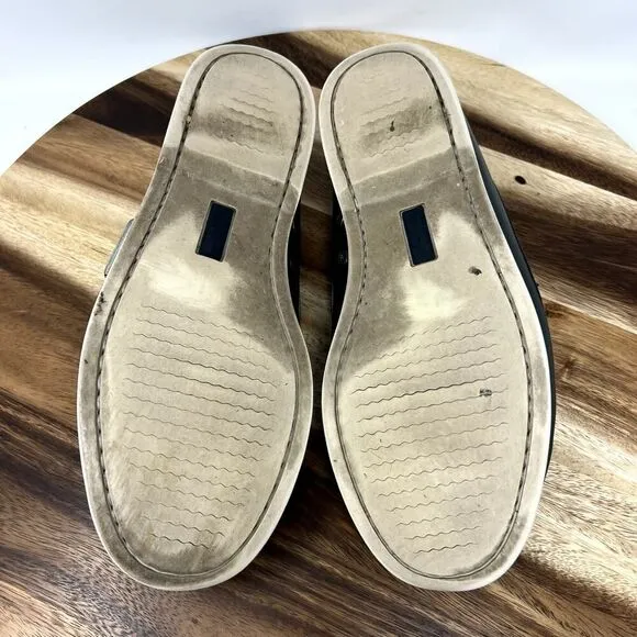 Brooks Brothers Mens 10.5 D Dark Green Genuine Hand Sewn Leather Deck Boat Shoes
