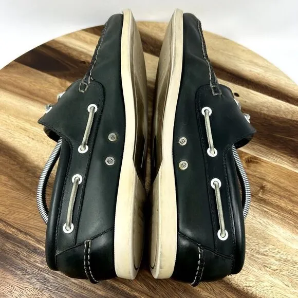 Brooks Brothers Mens 10.5 D Dark Green Genuine Hand Sewn Leather Deck Boat Shoes