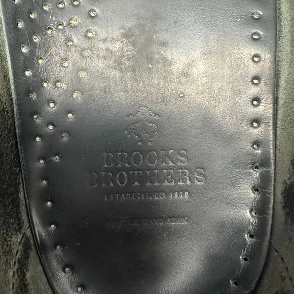 Brooks Brothers Mens 10.5 D Dark Green Genuine Hand Sewn Leather Deck Boat Shoes