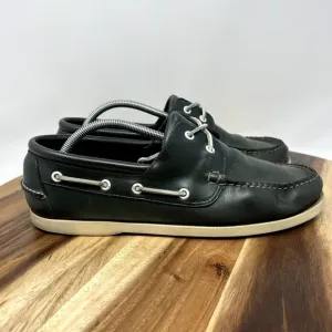 Brooks Brothers Mens 10.5 D Dark Green Genuine Hand Sewn Leather Deck Boat Shoes