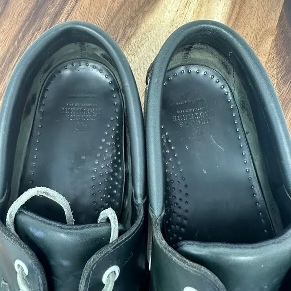 Brooks Brothers Mens 10.5 D Dark Green Genuine Hand Sewn Leather Deck Boat Shoes