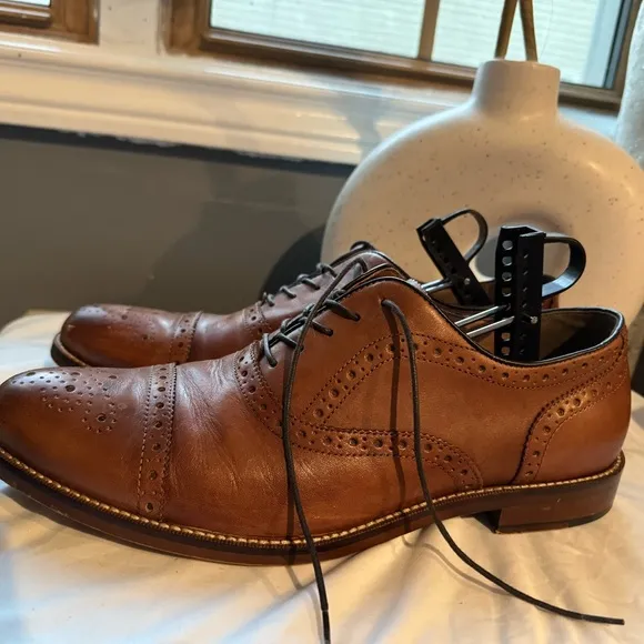 Brown Leather Wingtip Oxford Shoes