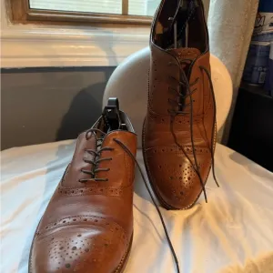 Brown Leather Wingtip Oxford Shoes