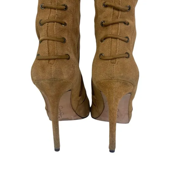 Brown Suede Over-the-Knee Boots 9 Jessica Simpson camel colored heeled