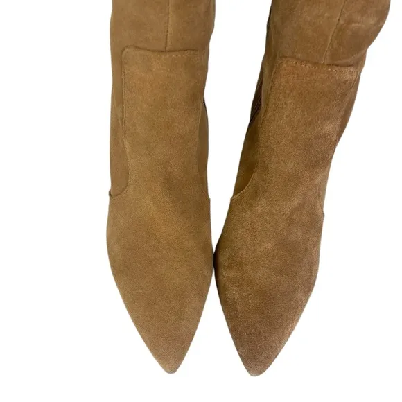 Brown Suede Over-the-Knee Boots 9 Jessica Simpson camel colored heeled