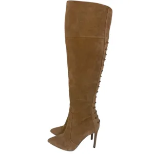 Brown Suede Over-the-Knee Boots 9 Jessica Simpson camel colored heeled
