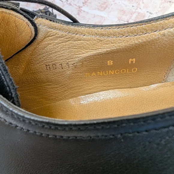 Bruno Magli Black Oxford Shoes with Polished Leather