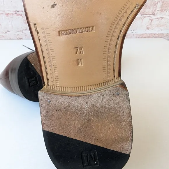Bruno Magli Brown Leather Oxford Shoes