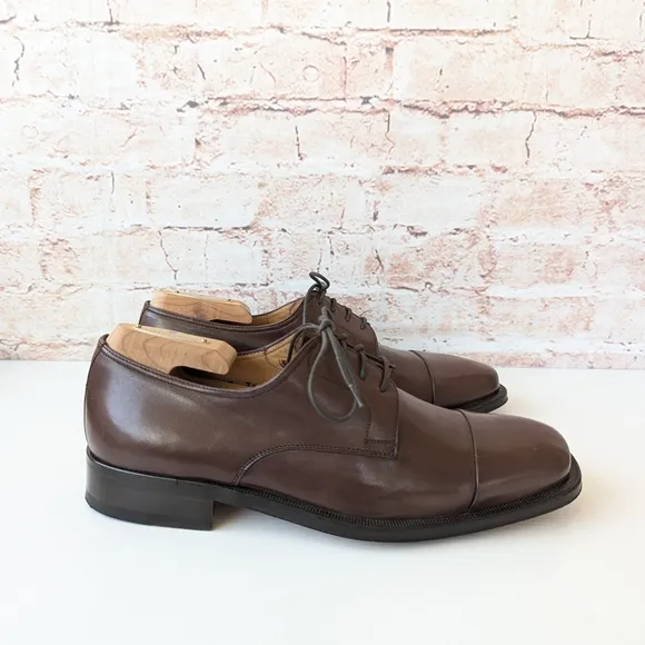 Bruno Magli Brown Leather Oxford Shoes