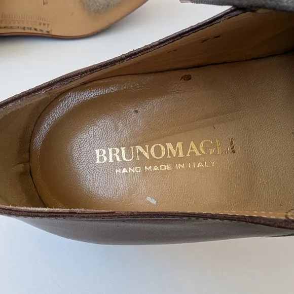 Bruno Magli Brown Leather Oxford Shoes