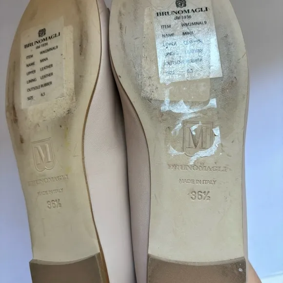 BRUNO MAGLI Mina Bow Leather Ballet Flats Sz 36.5/US6.5