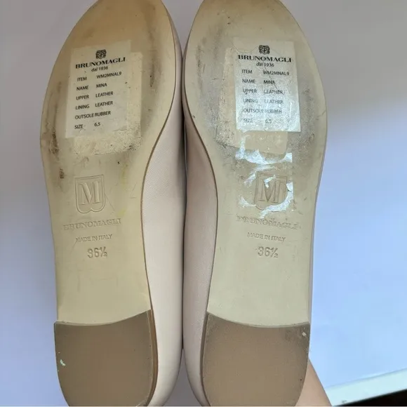 BRUNO MAGLI Mina Bow Leather Ballet Flats Sz 36.5/US6.5