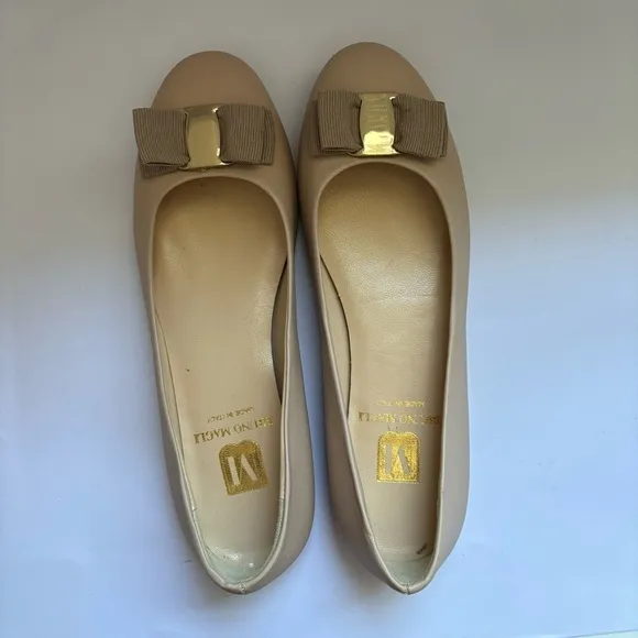 BRUNO MAGLI Mina Bow Leather Ballet Flats Sz 36.5/US6.5