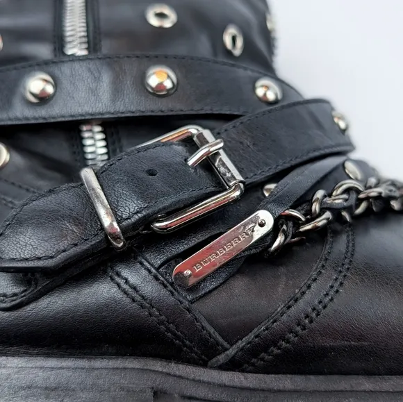 BURBERRY - Flat Boots Moto Brit Biker Jude Size EU 40