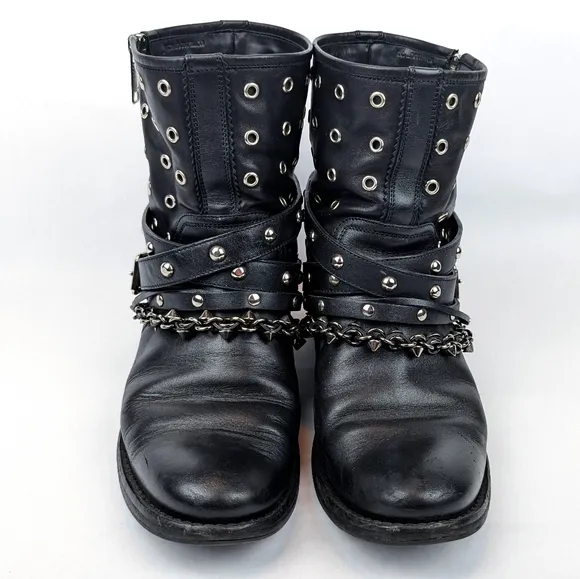 BURBERRY - Flat Boots Moto Brit Biker Jude Size EU 40