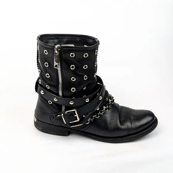 BURBERRY - Flat Boots Moto Brit Biker Jude Size EU 40