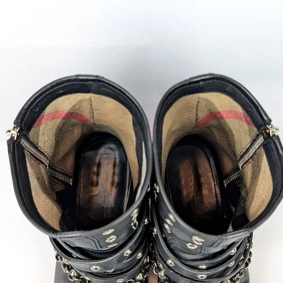 BURBERRY - Flat Boots Moto Brit Biker Jude Size EU 40