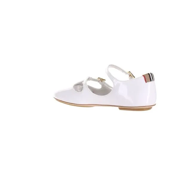 Burberry Girls Jesse White Flats EUR 33 Medium (B, M)
