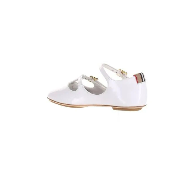 Burberry Girls Jesse White Flats UK 10 Medium (B, M)