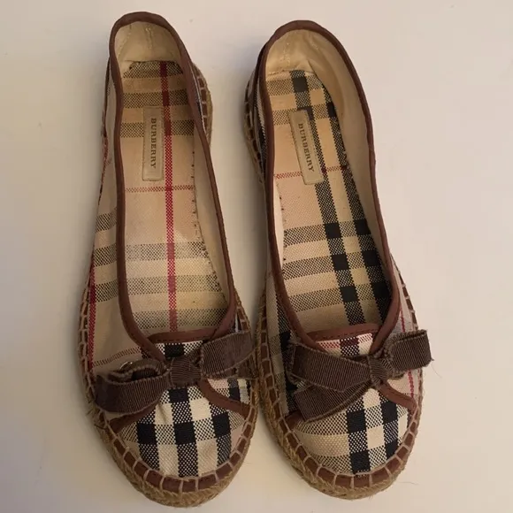 Burberry Nova check Canvas Espadrille Shoes Sz 38