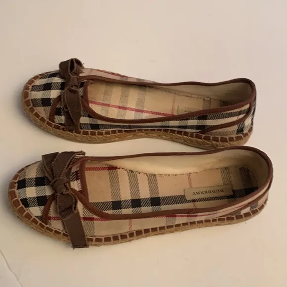 Burberry Nova check Canvas Espadrille Shoes Sz 38