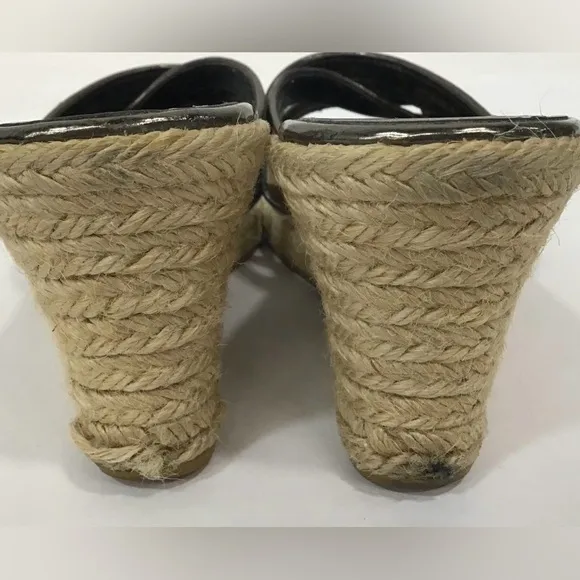 BURBERRY Nova Check espadrille wedge sandals 41 with COA