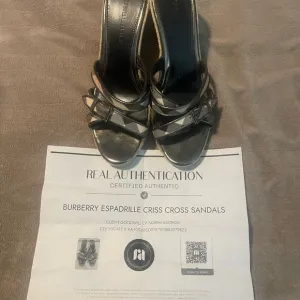 BURBERRY Nova Check espadrille wedge sandals 41 with COA