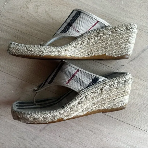 Burberry nova check espadrille wedges