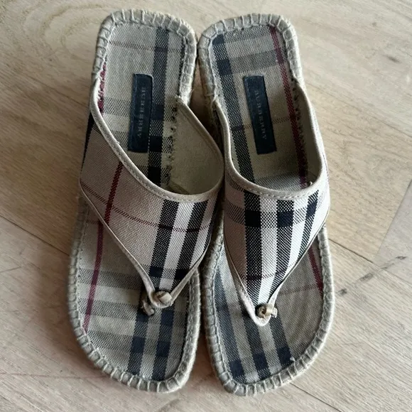 Burberry nova check espadrille wedges