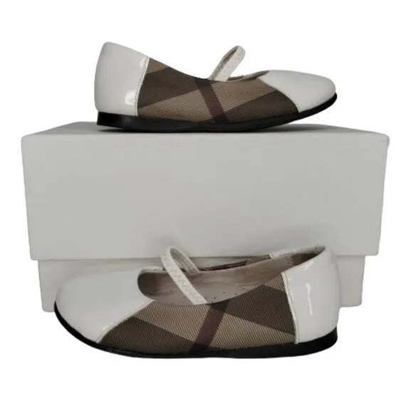 Burberry Nova Check Patent Leather Ballet Flats