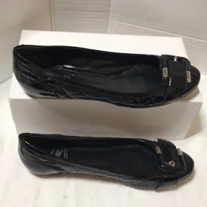 Burberry patent leather buckle flats