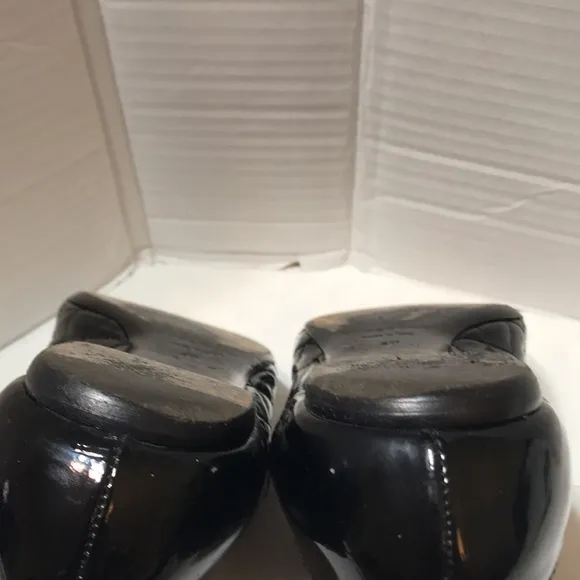 Burberry patent leather buckle flats