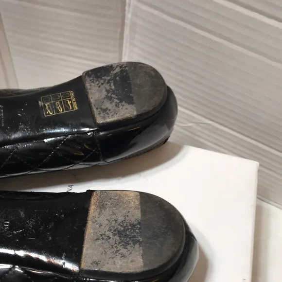 Burberry patent leather buckle flats