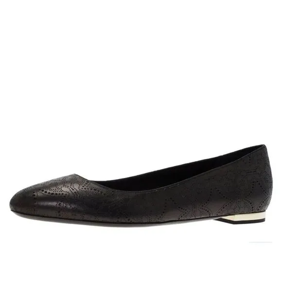 Burberry Perforated Leather Musgrave Flats