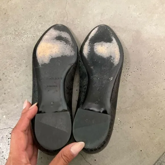 Burberry Perforated Leather Musgrave Flats