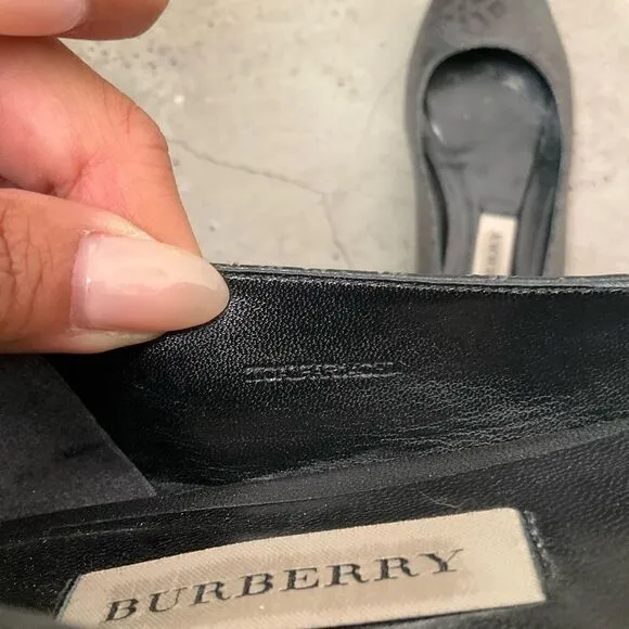 Burberry Perforated Leather Musgrave Flats