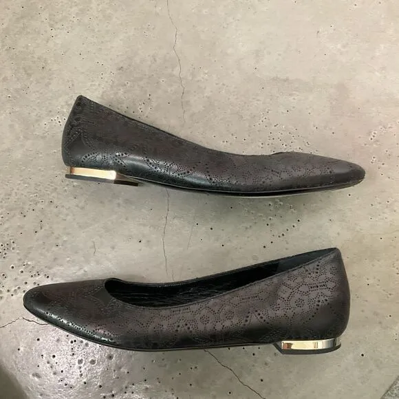 Burberry Perforated Leather Musgrave Flats