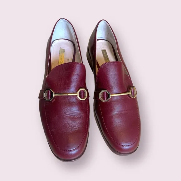 Burgundy leather loafers