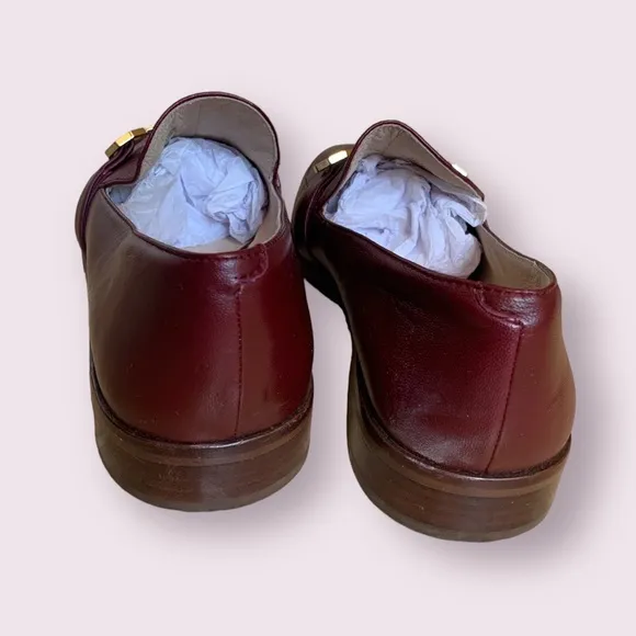Burgundy leather loafers