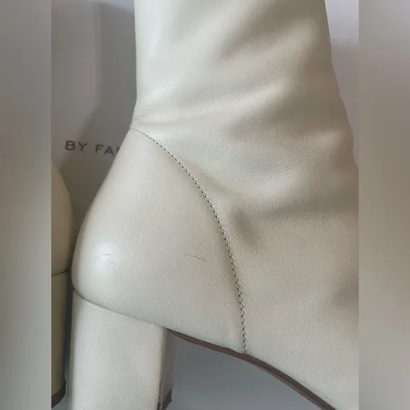 By Far Sofia Boots Off White Heeled Ankle Boot Leather Size 36 Women’s 5.5