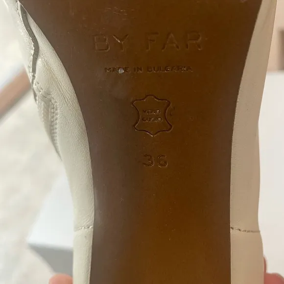 By Far Sofia Boots Off White Heeled Ankle Boot Leather Size 36 Women’s 5.5