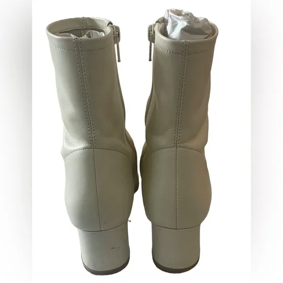 By Far Sofia Boots Off White Heeled Ankle Boot Leather Size 36 Women’s 5.5