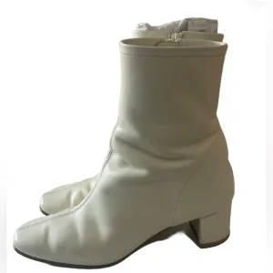 By Far Sofia Boots Off White Heeled Ankle Boot Leather Size 36 Women’s 5.5