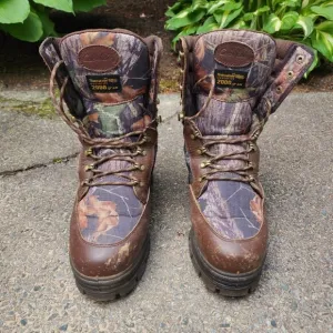 Cabela's Camo Hunting Boots 10.5 AquaShield Realtree 2000g Thinsulate 812718