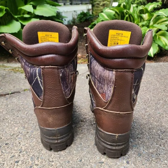 Cabela's Camo Hunting Boots 10.5 AquaShield Realtree 2000g Thinsulate 812718