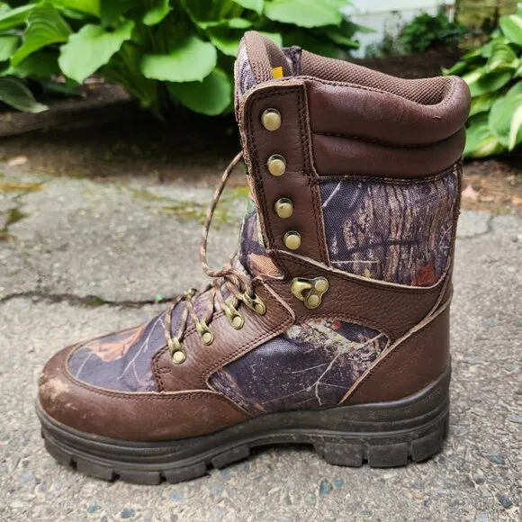 Cabela's Camo Hunting Boots 10.5 AquaShield Realtree 2000g Thinsulate 812718